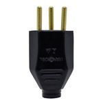 PLUG MACHO 2P - 10A PRETO - 11110